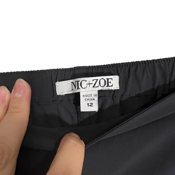 NIC + ZOE Tech Stretch Relaxed Ankle Pants Black Size 12 Slim Straight Leg - Picture 5 of 10